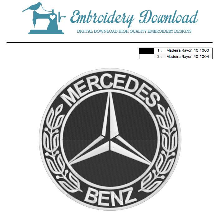 Luxus, sportlichkeit & leistung vereint. Logo Mercedes Benz Stickmuster Embroiderydownload