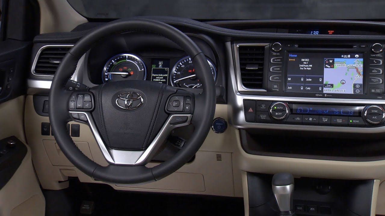 Let's play a guessing game. 2014 Toyota Highlander Hybrid INTERIOR - YouTube