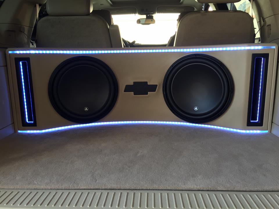 This build features sound treatment, a head unit upgrade, . Chevy Tahoe JL Audio Subwoofer Box Build and Installation