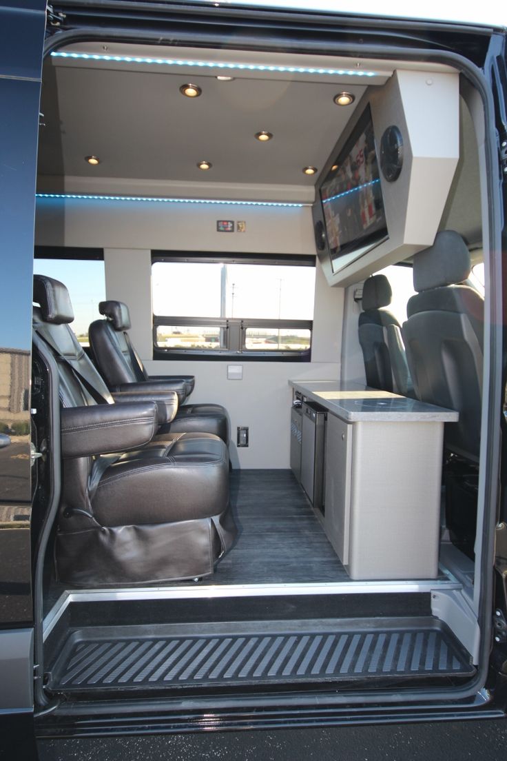 Learn more about some basics to look for in a wheelchair van. Executive Seated Entertainment Sprinter | Van interior, Luxury van