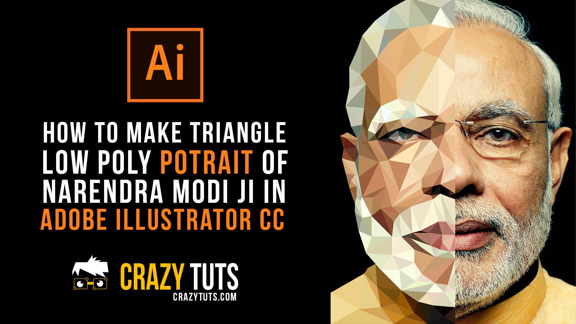 The most trusted mobile car repair service. Triangle Low Poly Portrait of Narendra Modi ji (PM of