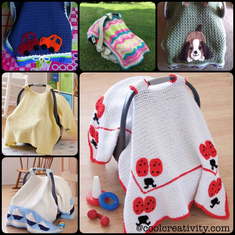 Protects your little one from sun and rain. Crochet Baby Car Seat Cover with Pattern